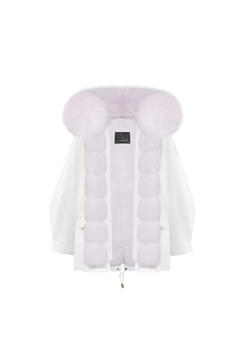 White Oversize Parka+Purple Snow sold by Ozlana