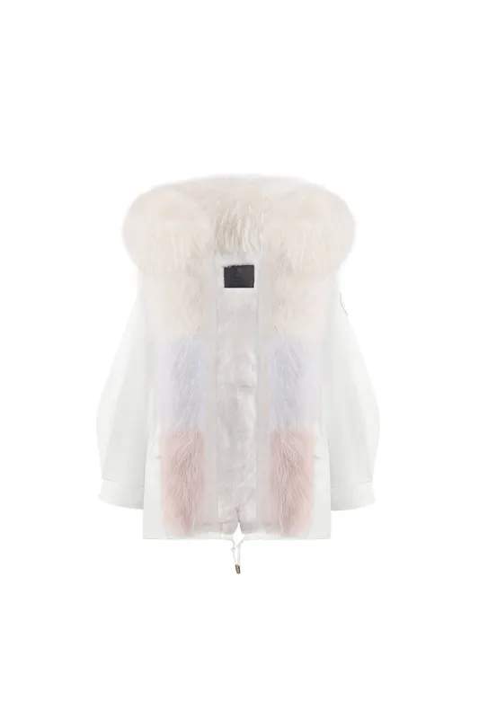 White Oversize Parka +Dreamy Ice Cream sold by Ozlana