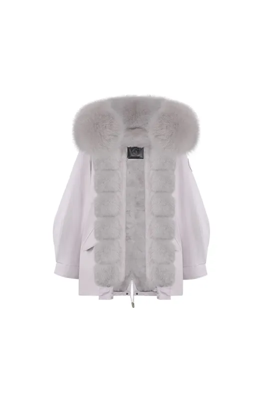 Haze Purple Oversize Parka+Grey Snow sold by Ozlana