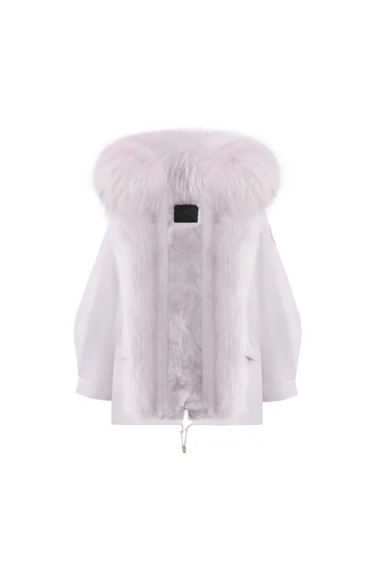 Haze Purple Oversize Parka+Purple Rabbit Fur/Raccoon Fur sold by Ozlana