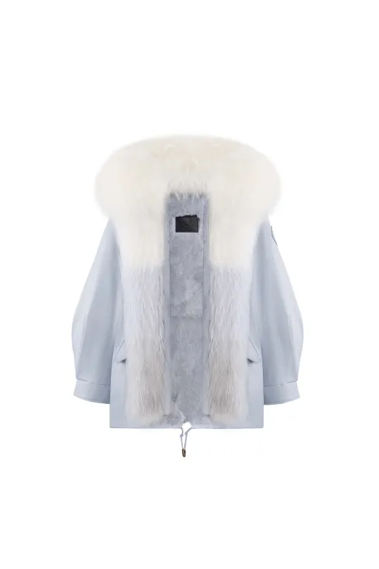 Airy Blue Oversize Parka +Ocean Blue Ice Cream sold by Ozlana