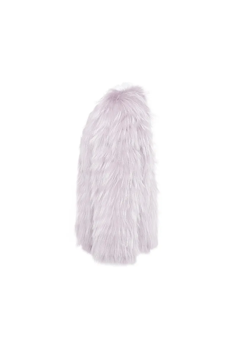 Plaza V Neck Raccoon Fur Jacket(Purple) sold by Ozlana product image thumbnail 2