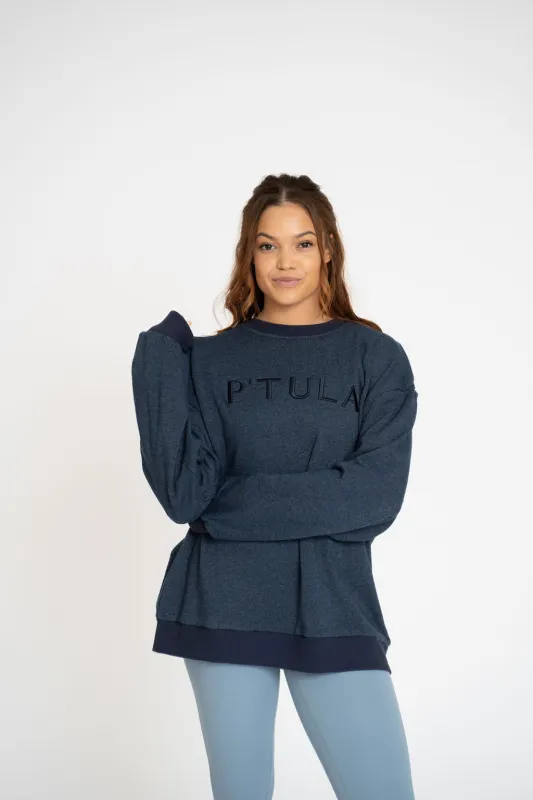 P'tula Light Fleece Crewneck - Navy sold by P'tula
