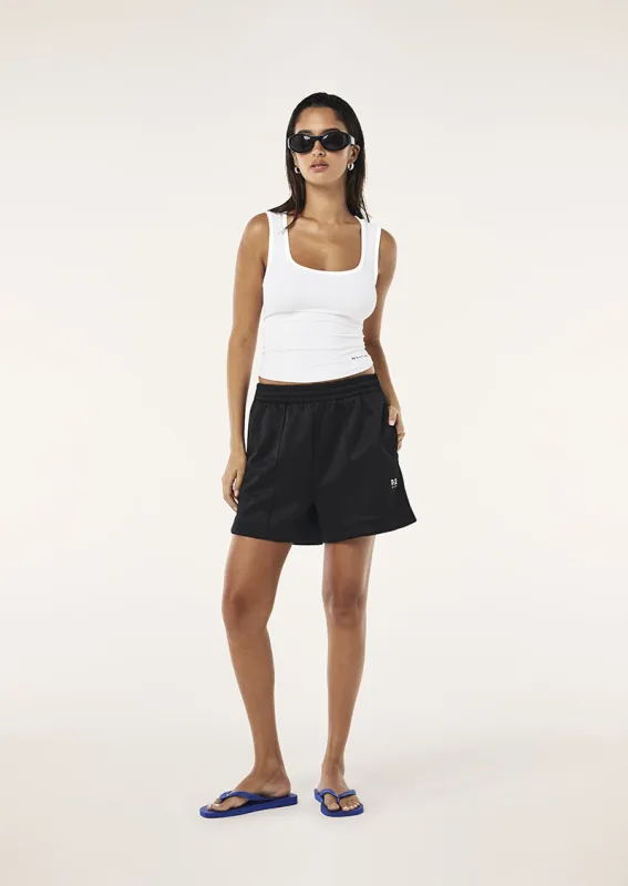 TRICOT STRIPE TRACKSHORT IN BLACK sold by P.E Nation