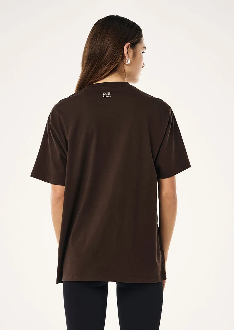 LIBERTY TEE IN ESPRESSO sold by P.E Nation product image thumbnail 4