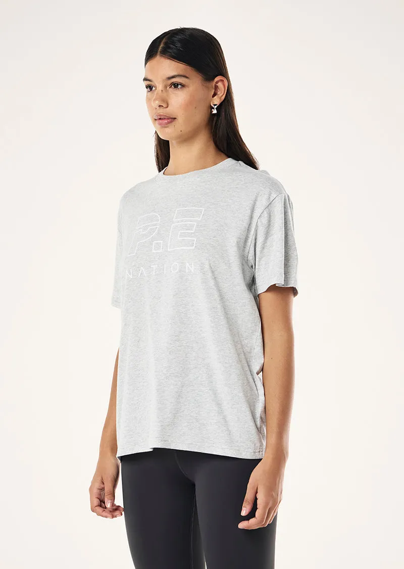 HEADS UP TEE IN GREY MARLE sold by P.E Nation product image thumbnail 3