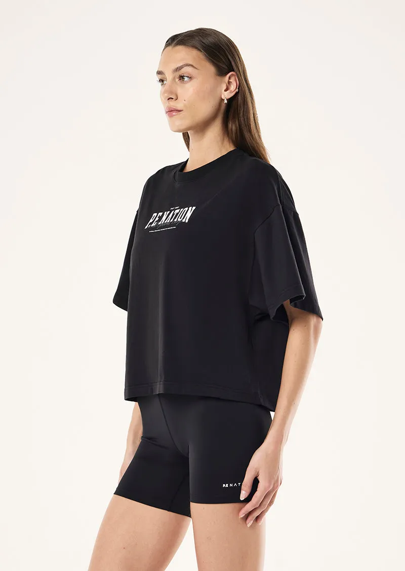 FULL OUT CROPPED TEE IN BLACK sold by P.E Nation product image thumbnail 3