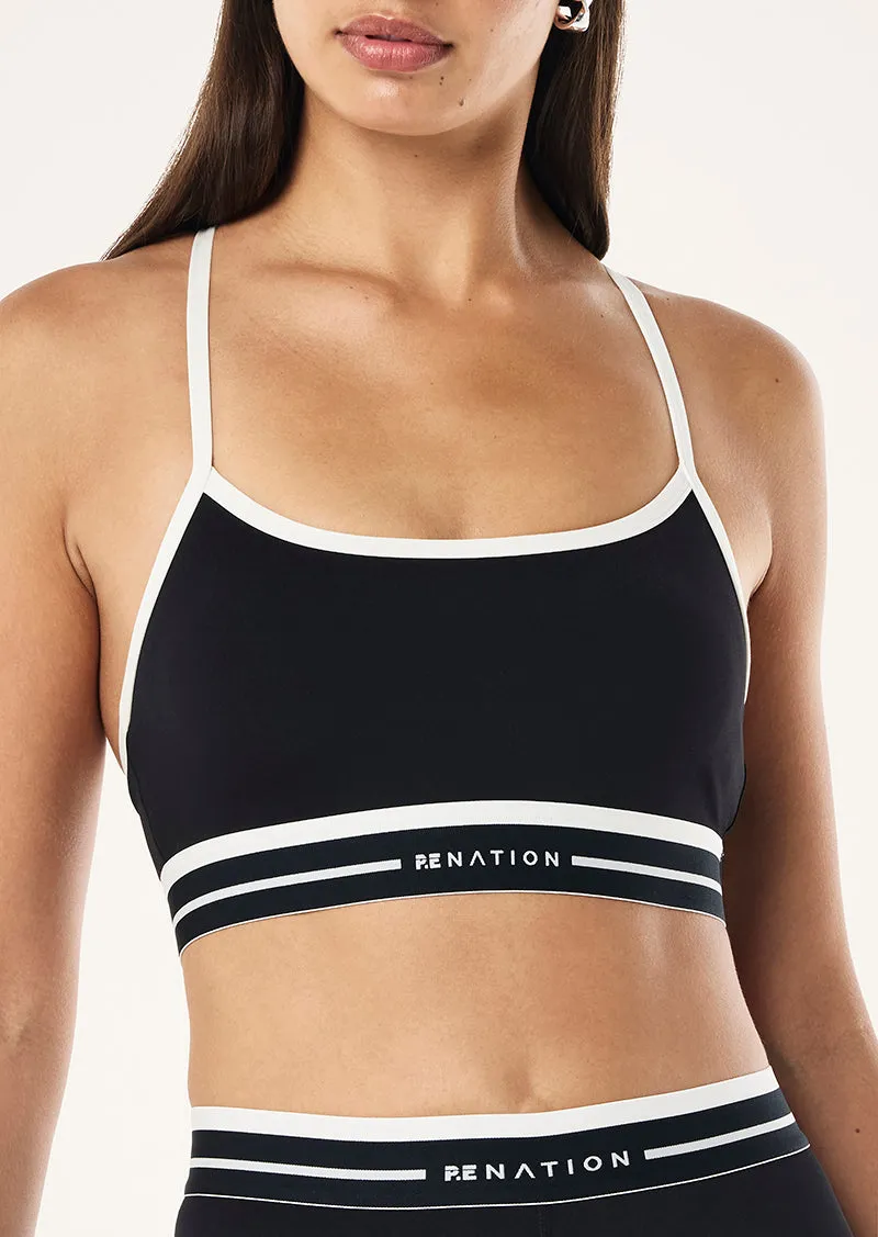 ADVANTAGE SPORTS BRA IN BLACK & WHISPER WHITE sold by P.E Nation product image thumbnail 3