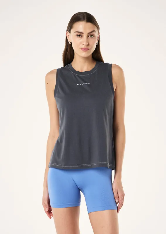 SHIFT TANK IN MARINE BLUE sold by P.E Nation