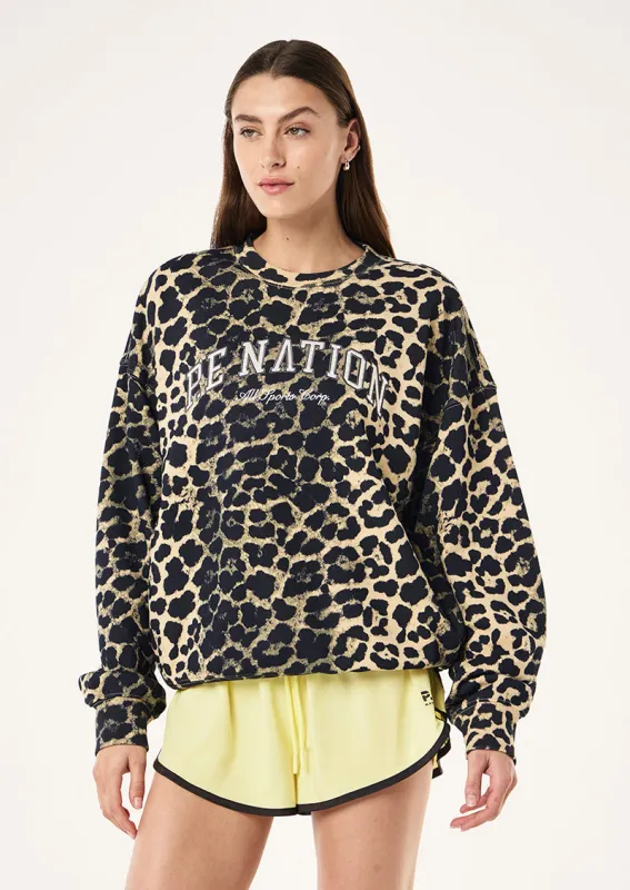 HERITAGE SWEAT IN LEOPARD made by P.E Nation