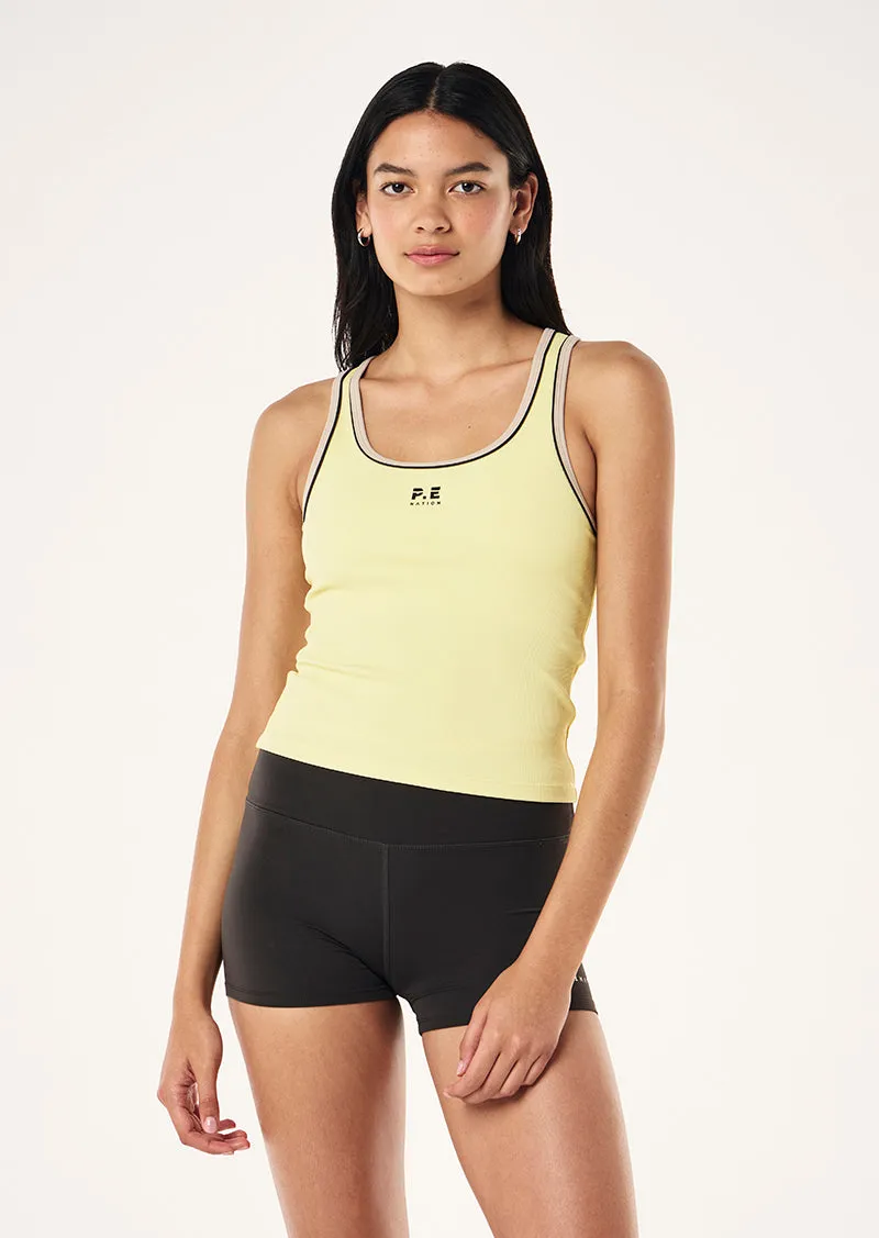 NEXUS RIB TANK IN LEMONADE sold by P.E Nation