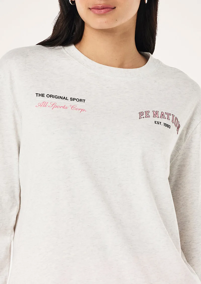 BASE LONG SLEEVE TEE IN GREY MARLE sold by P.E Nation product image thumbnail 2