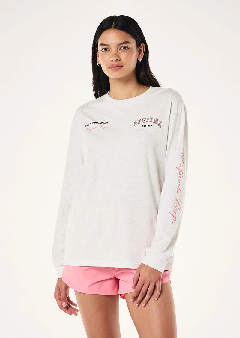 BASE LONG SLEEVE TEE IN GREY MARLE sold by P.E Nation