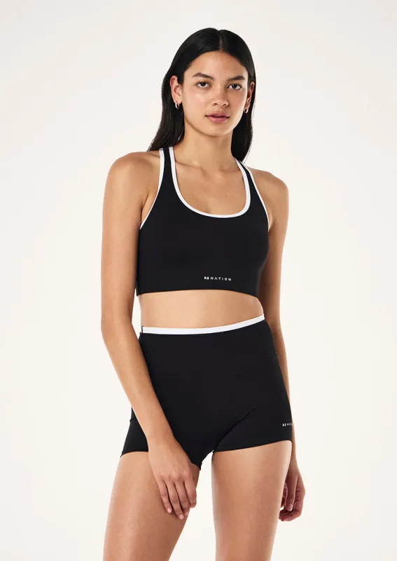 STELLAR SPORTS BRA IN BLACK made by P.E Nation