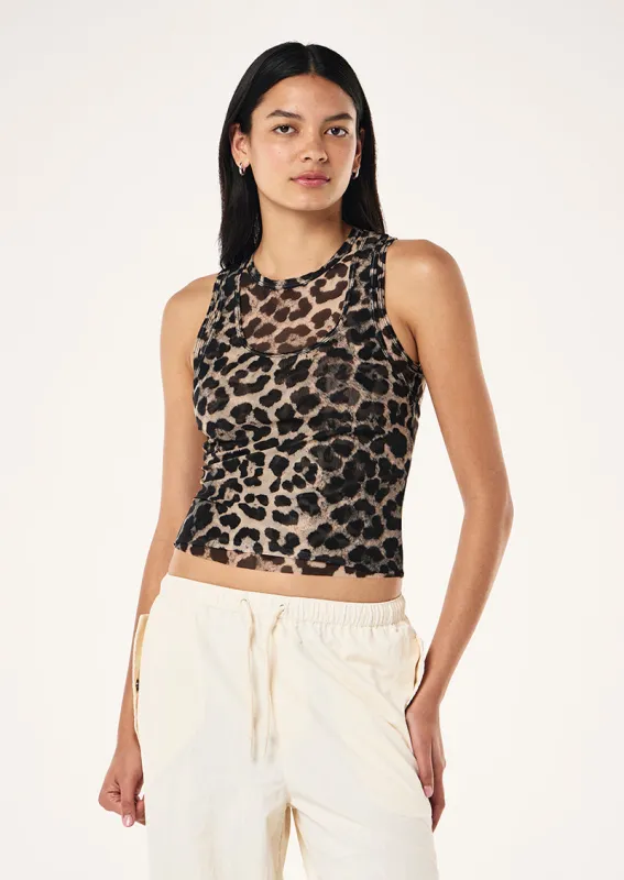 DISCOVERY MESH TANK IN LEOPARD sold by P.E Nation