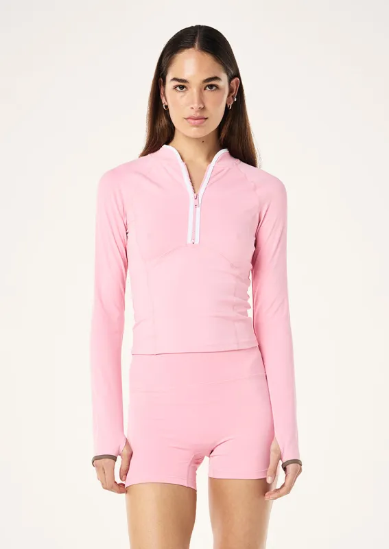SOFT LUXE QUARTER ZIP JACKET IN CANDY PINK sold by P.E Nation