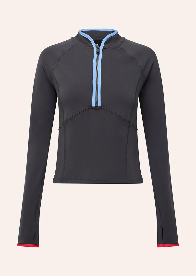 SOFT LUXE QUARTER ZIP JACKET IN GUNMETAL sold by P.E Nation product image thumbnail 5