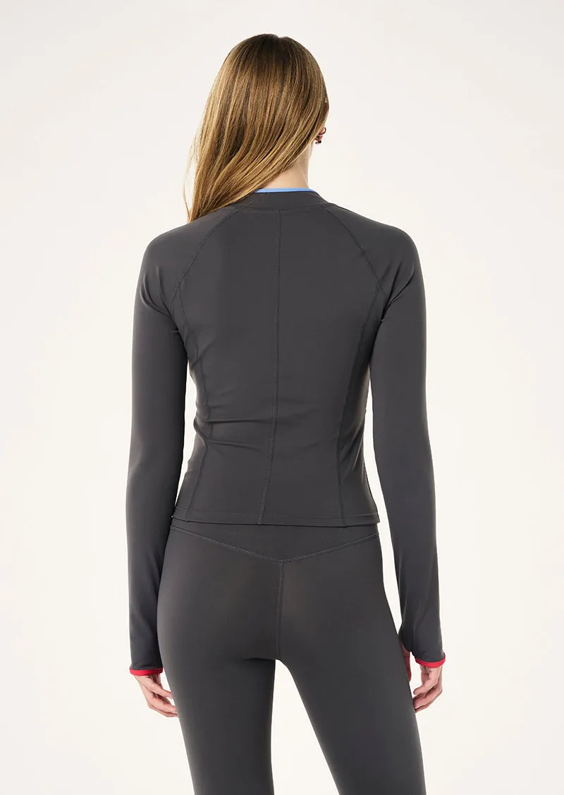 SOFT LUXE QUARTER ZIP JACKET IN GUNMETAL sold by P.E Nation product image thumbnail 3