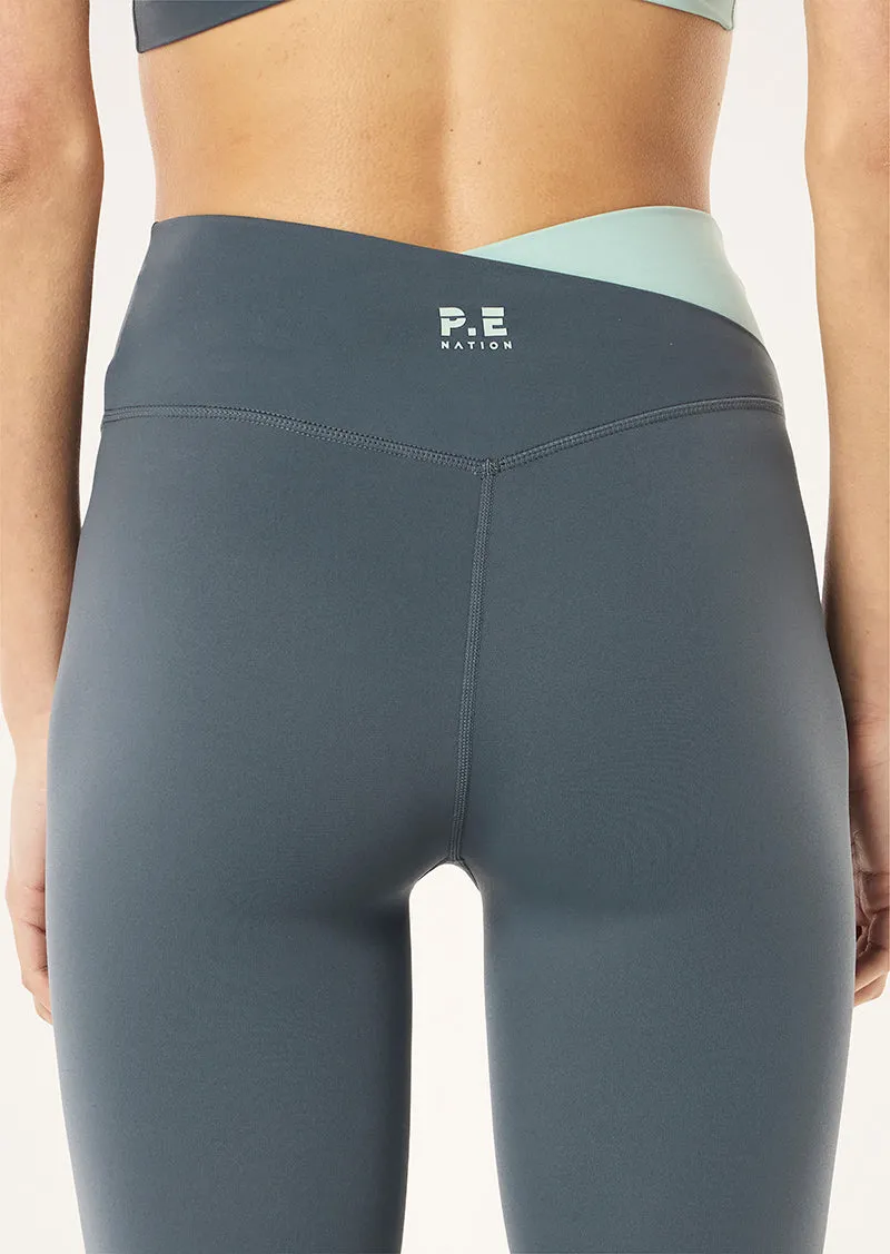 WANDER FULL LENGTH LEGGING IN THUNDER & DUSTY MINT sold by P.E Nation product image thumbnail 2