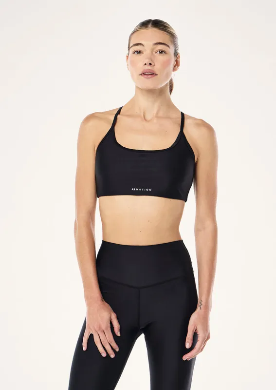 FAIRMONT SPORTS BRA IN BLACK sold by P.E Nation