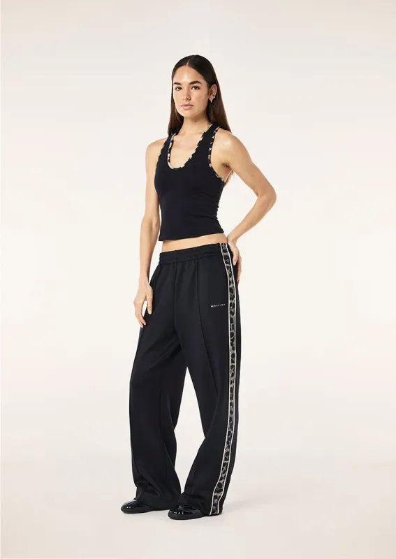 MAN DOWN TRACKPANT IN BLACK & LEOPARD sold by P.E Nation