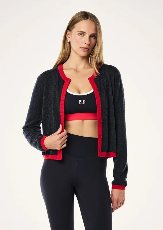 RISE KNIT CARDIGAN IN MARINE BLUE sold by P.E Nation