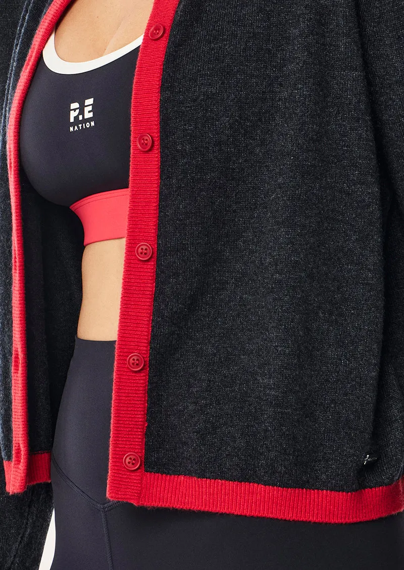 RISE KNIT CARDIGAN IN MARINE BLUE sold by P.E Nation product image thumbnail 2