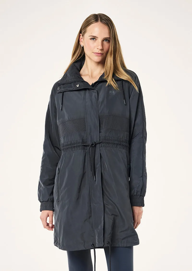 MID-LENGTH MAN DOWN JACKET IN MARINE BLUE sold by P.E Nation