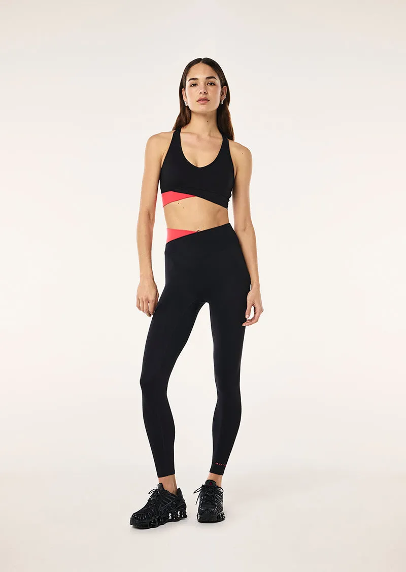WANDER FULL LENGTH LEGGING IN BLACK & STRAWBERRY sold by P.E Nation