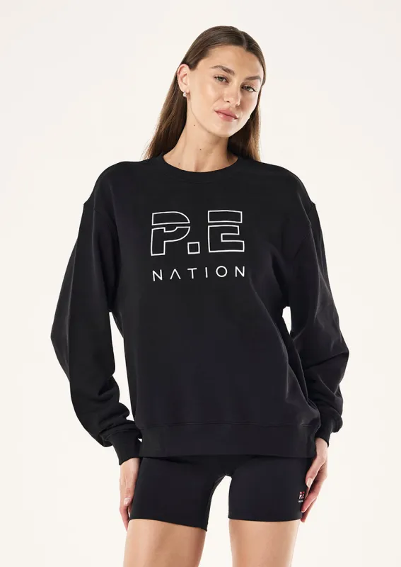 HEADS UP SWEAT IN BLACK made by P.E Nation