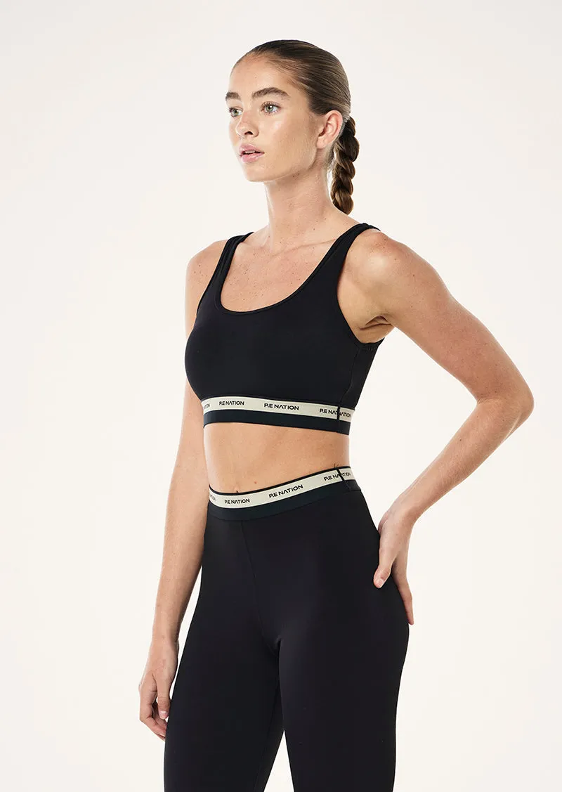 AVANT SPORTS BRA IN BLACK & BISCUIT sold by P.E Nation product image thumbnail 4