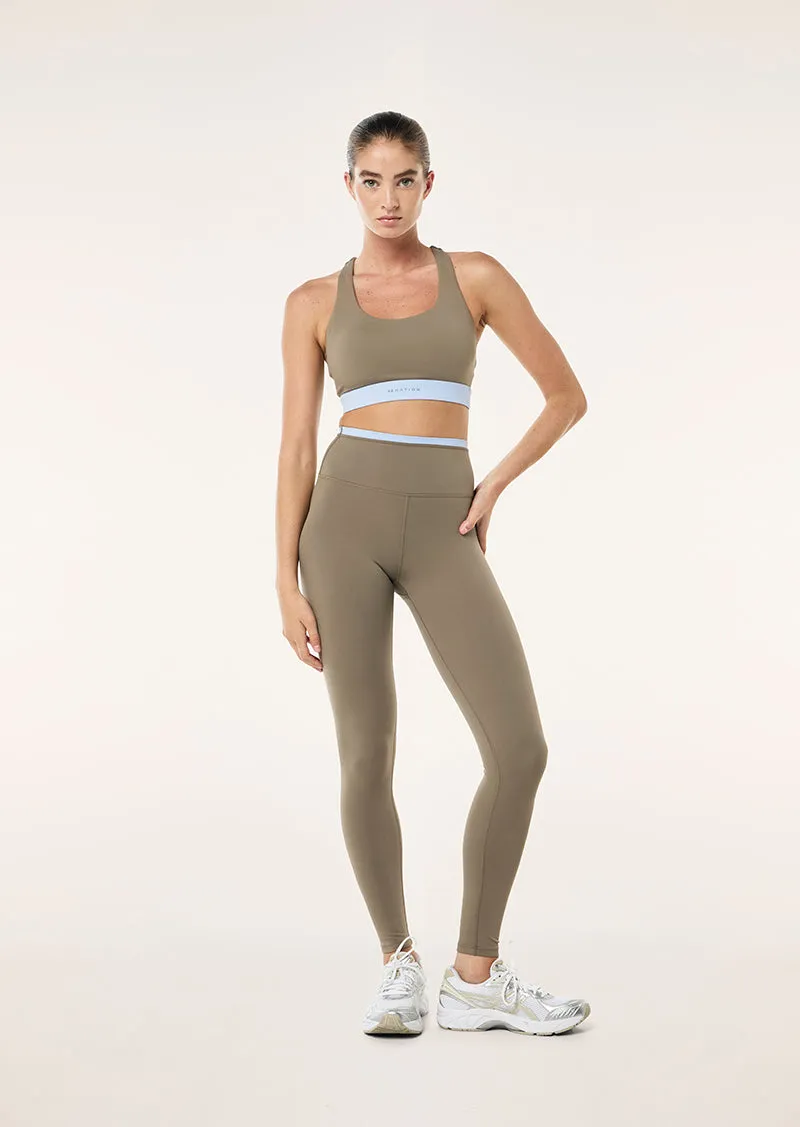 VITA FULL LENGTH LEGGING IN FAWN & DUSTY BLUE sold by P.E Nation