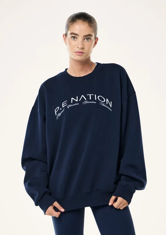 VOLUME SWEAT IN WASHED DARK NAVY made by P.E Nation