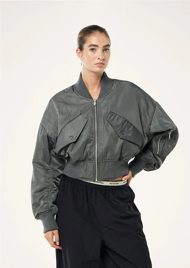 CAPTIVATE BOMBER IN GUNMETAL sold by P.E Nation product image thumbnail 3