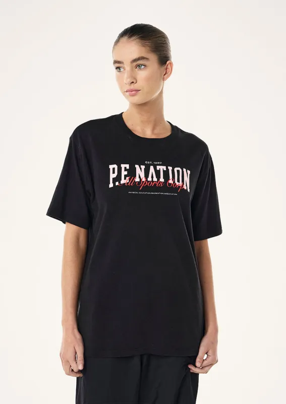 FULL OUT TEE IN BLACK made by P.E Nation