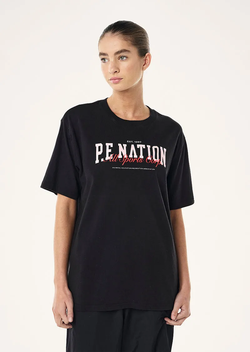 FULL OUT TEE IN BLACK sold by P.E Nation