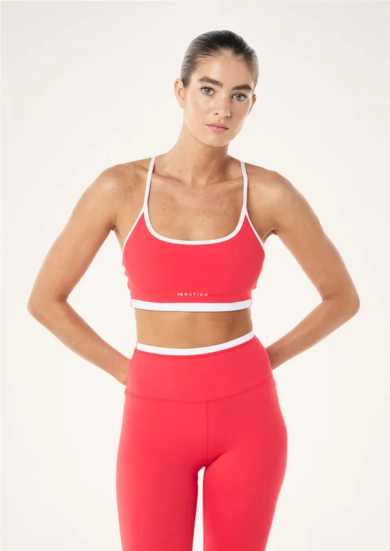 FUNDAMENTAL SPORTS BRA IN STRAWBERRY made by P.E Nation