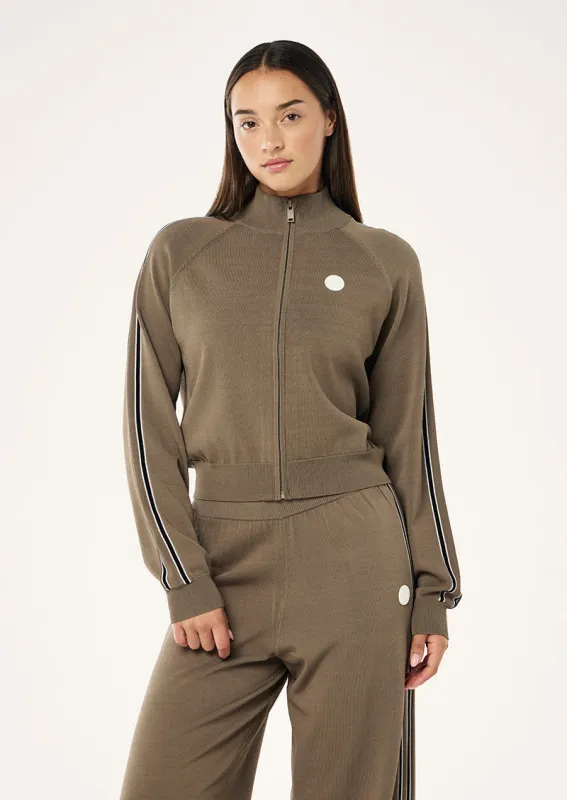 RETREAT KNIT JACKET IN BURNT BISCUIT sold by P.E Nation