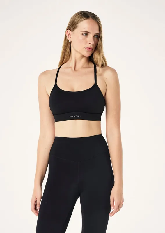 SIGNATURE SPORTS BRA IN BLACK made by P.E Nation