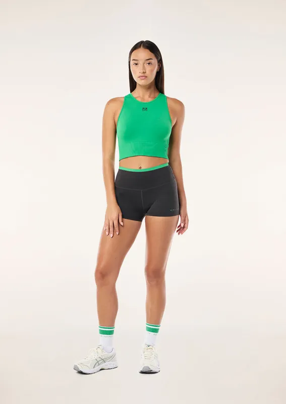 VITA 2.5" BIKE SHORT IN CAVIAR & KELLY GREEN sold by P.E Nation