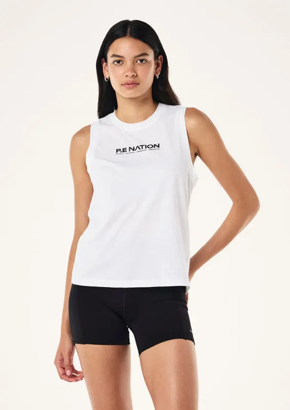 AERO TANK IN OPTIC WHITE sold by P.E Nation
