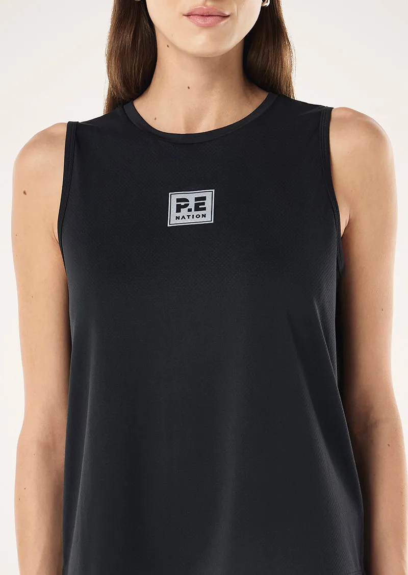 CROSSOVER TANK IN BLACK sold by P.E Nation product image thumbnail 2