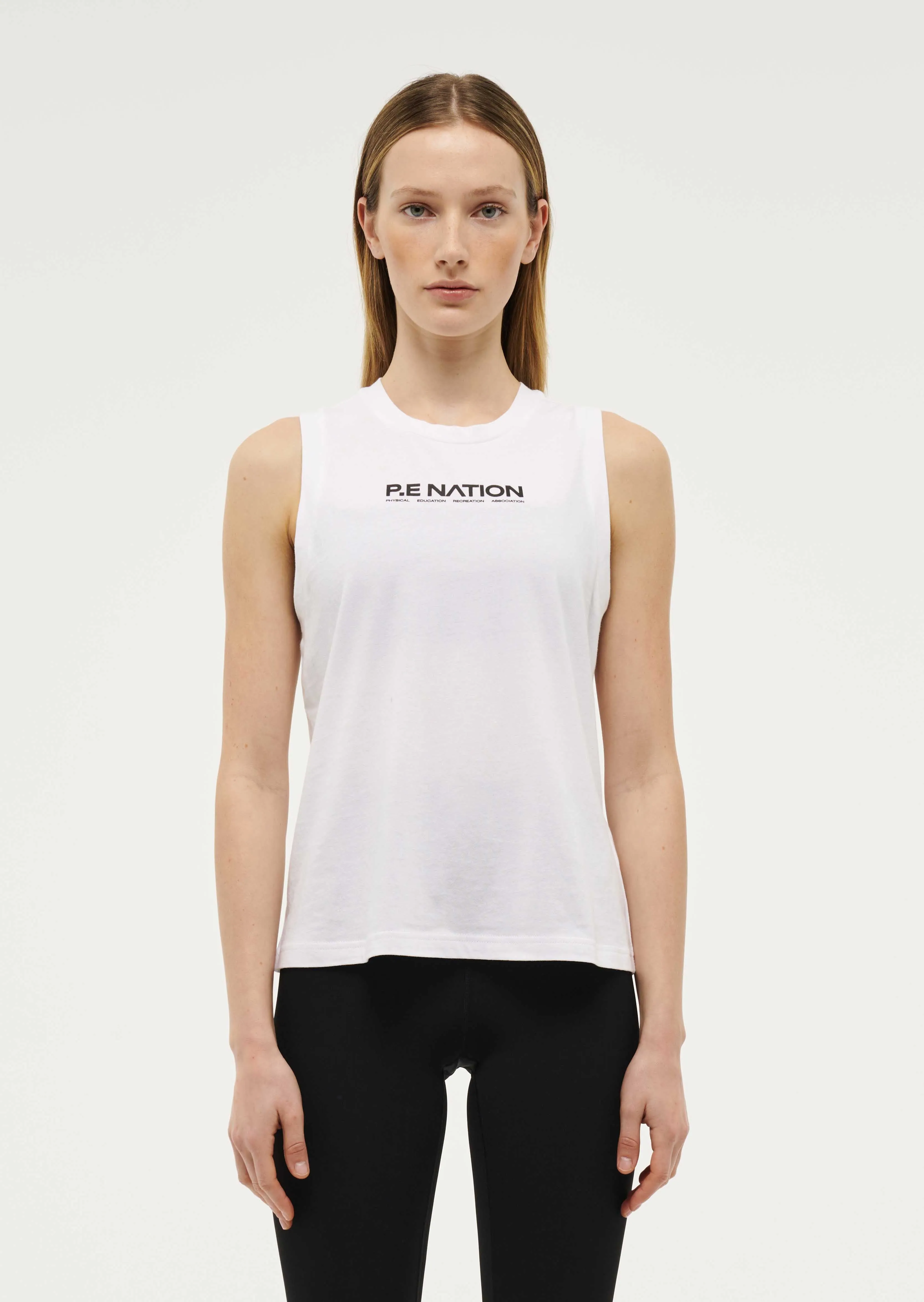 SHUFFLE TANK IN OPTIC WHITE sold by P.E Nation