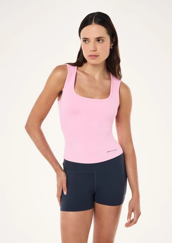 REFINE SCOOP TANK IN PRISM PINK sold by P.E Nation