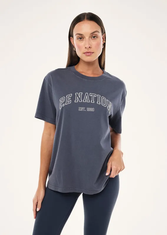 CORE TEE IN MARINE BLUE made by P.E Nation