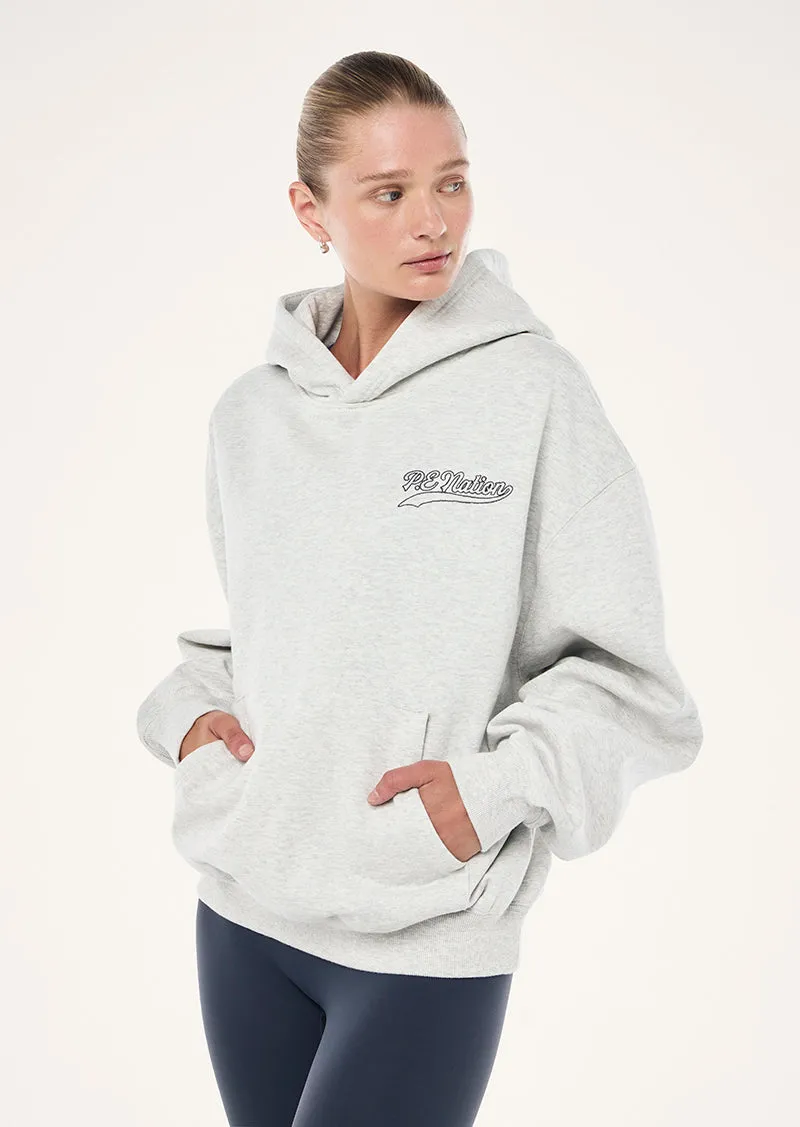 VARSITY OVERSIZED HOODIE IN GREY MARLE sold by P.E Nation product image thumbnail 4