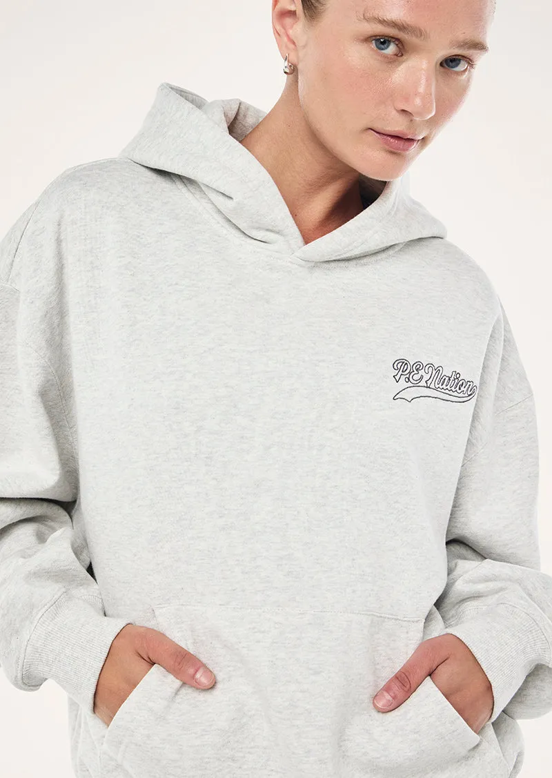 VARSITY OVERSIZED HOODIE IN GREY MARLE sold by P.E Nation product image thumbnail 3