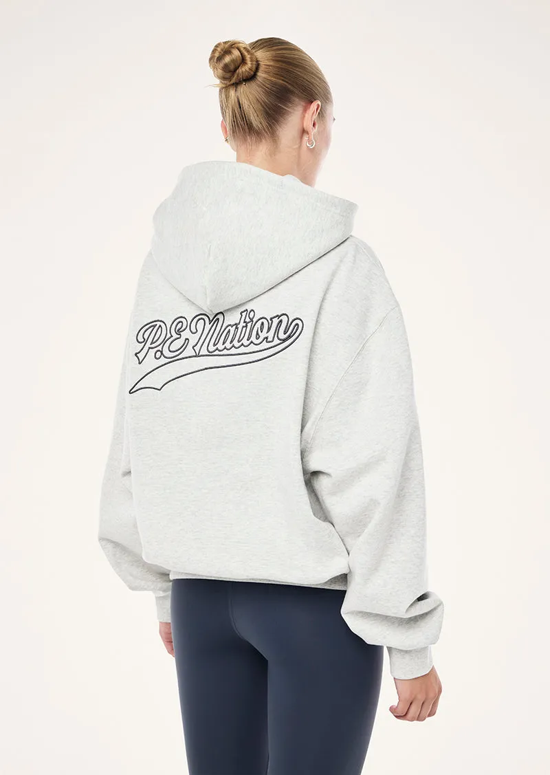 VARSITY OVERSIZED HOODIE IN GREY MARLE sold by P.E Nation product image thumbnail 5