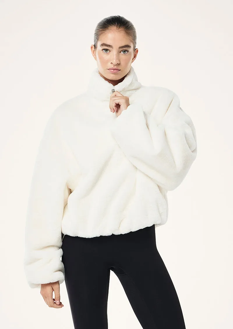 MONTEREY ZIP NECK SWEAT IN WHISPER WHITE sold by P.E Nation