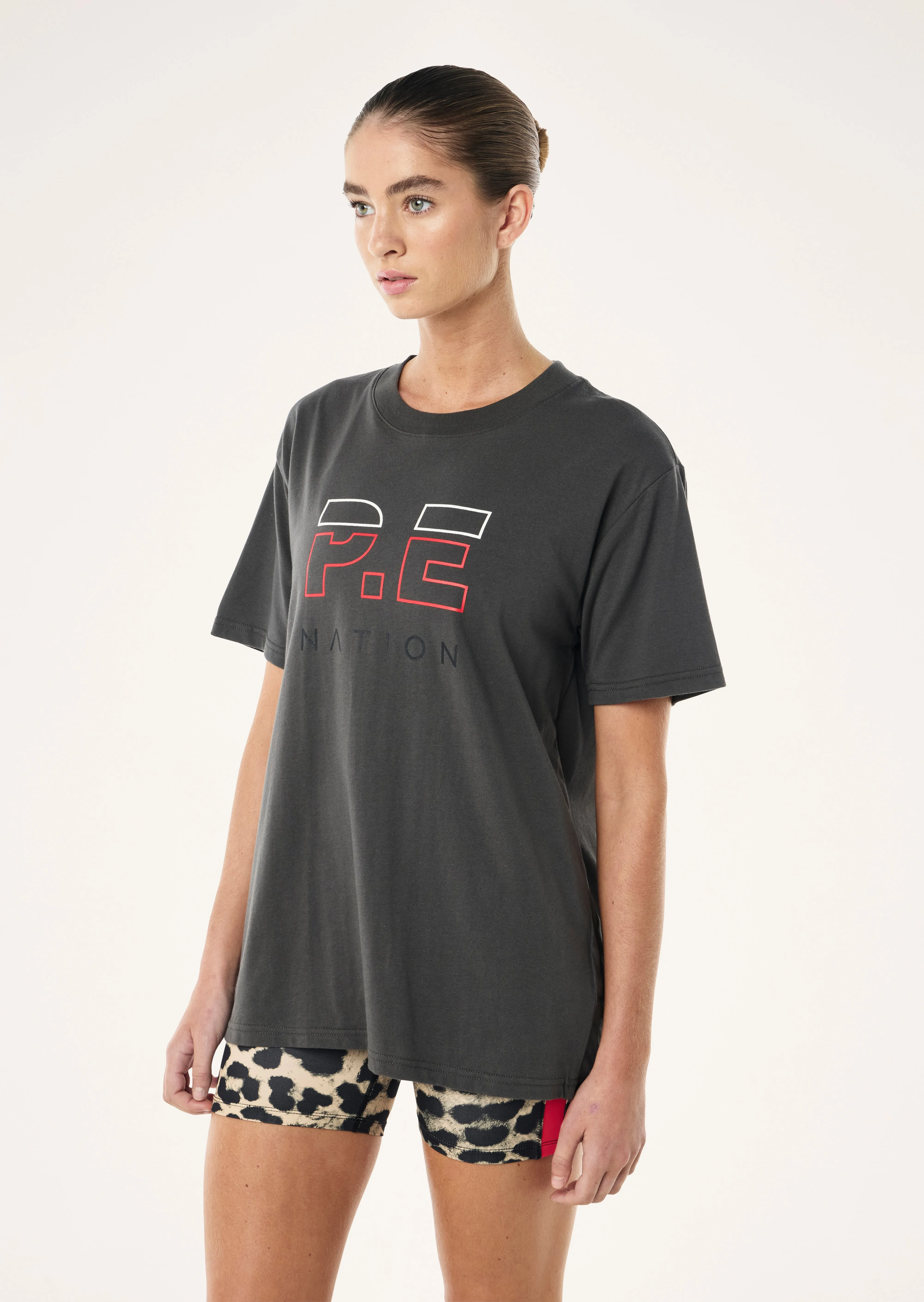 HEADS UP TEE IN GUNMETAL sold by P.E Nation product image thumbnail 3